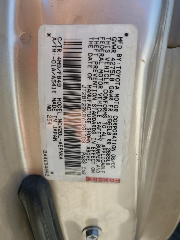 2000 TOYOTA CAMRY