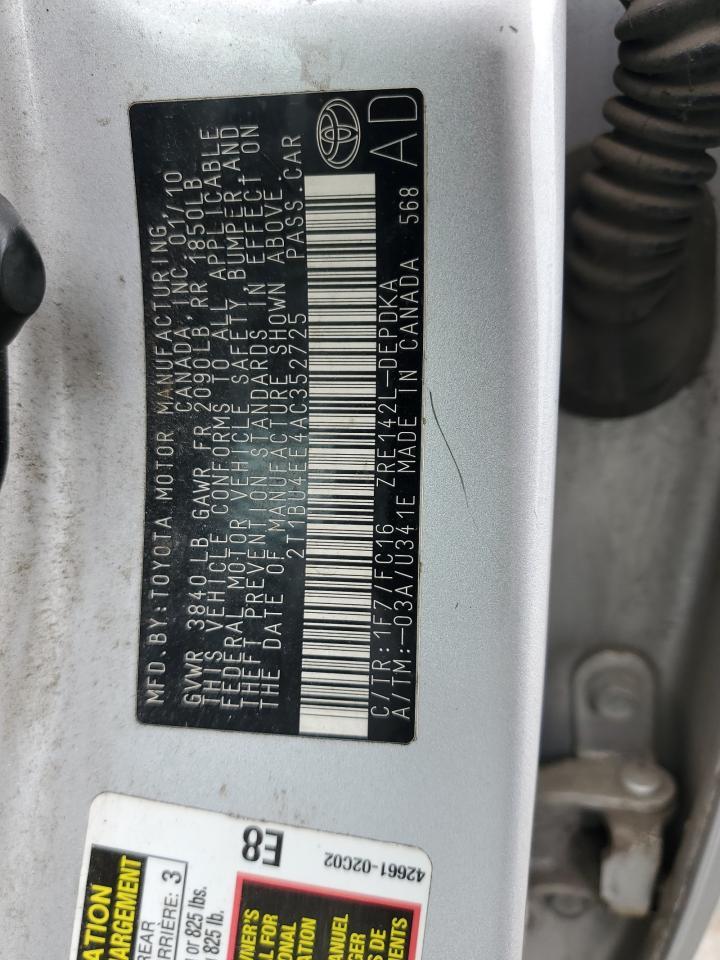 2010 TOYOTA COROLLA