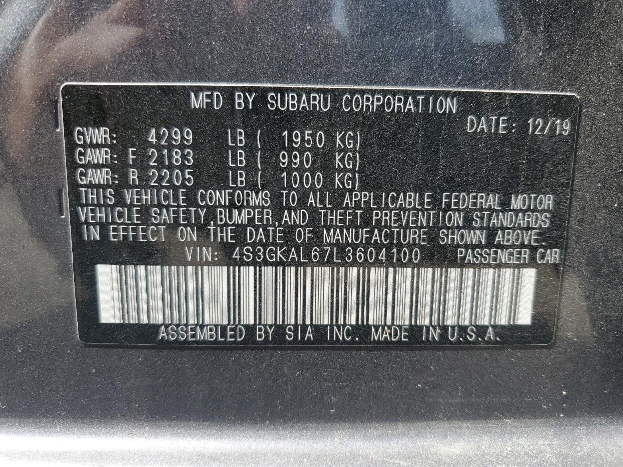 2020 SUBARU IMPREZA