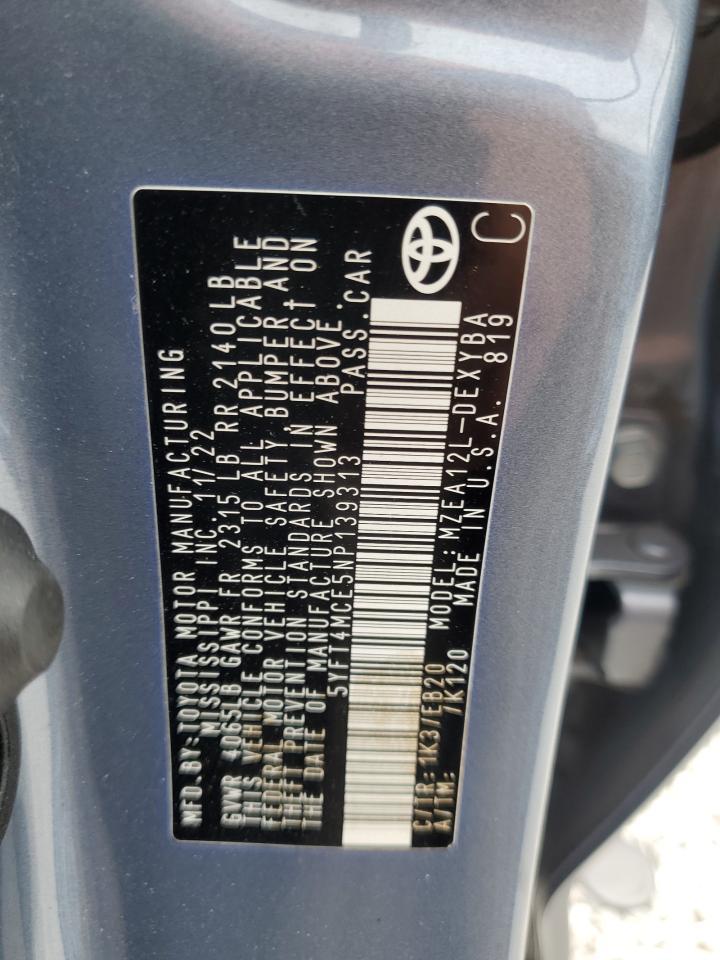 2022 TOYOTA COROLLA