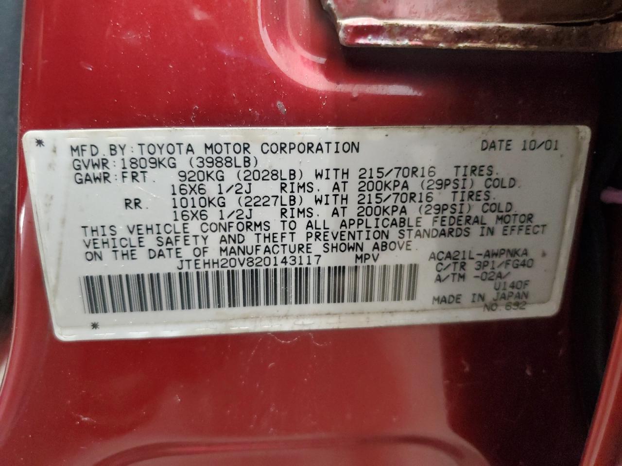 2002 TOYOTA RAV4
