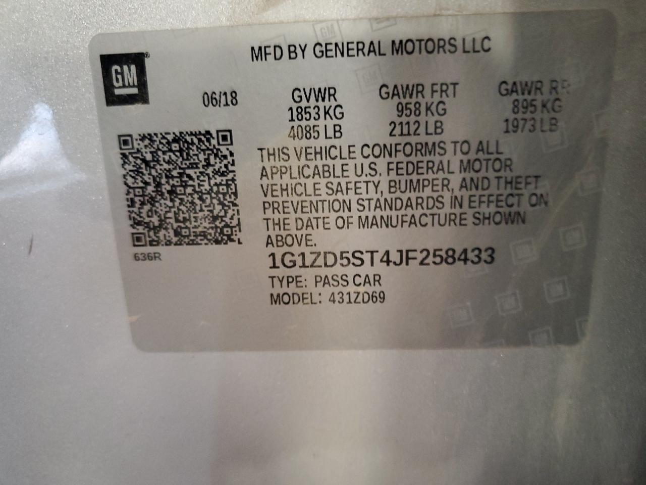 2018 CHEVROLET MALIBU