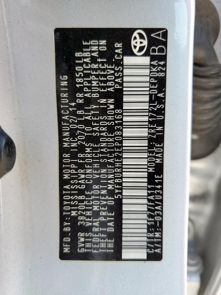 2014 TOYOTA COROLLA