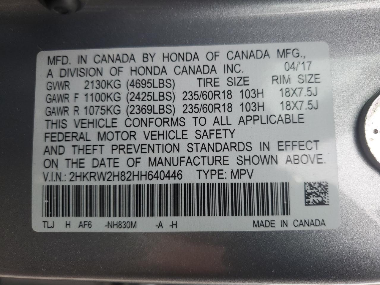 2017 HONDA CR-V