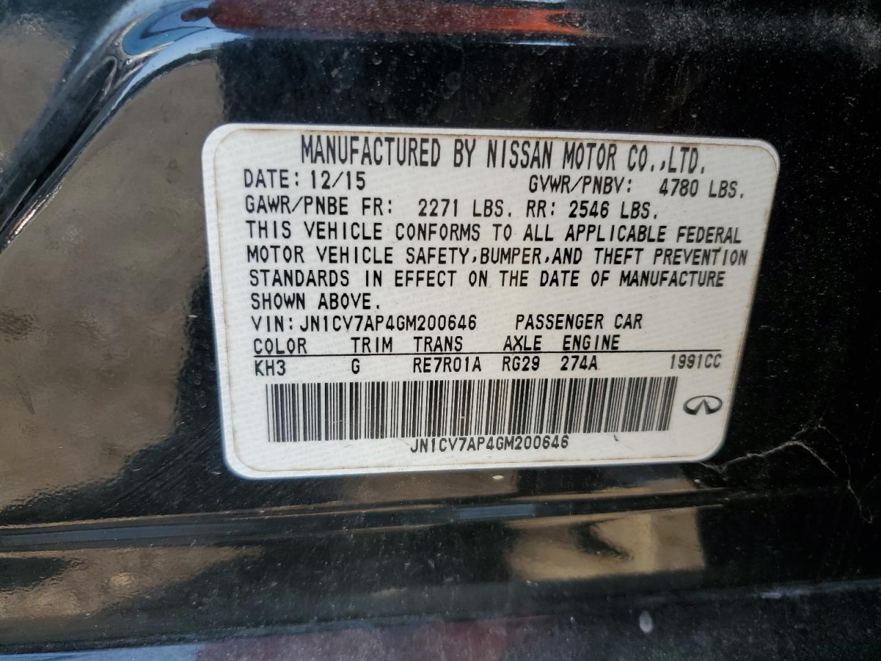 2016 INFINITI Q50
