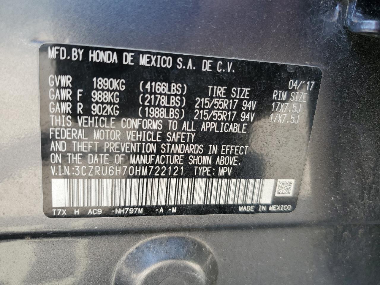 2017 HONDA HR-V