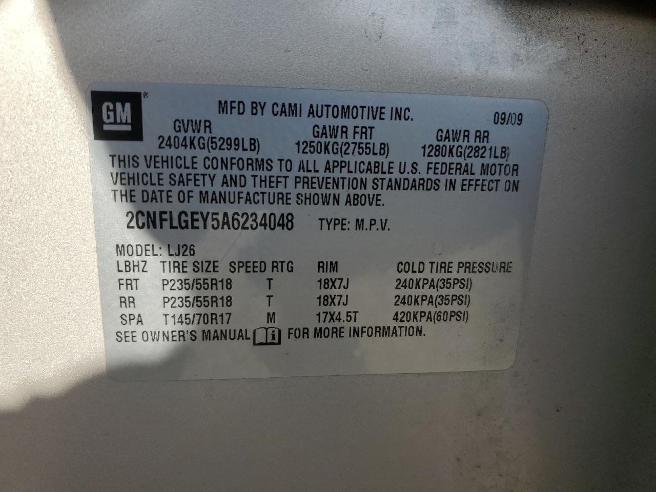 2010 CHEVROLET EQUINOX