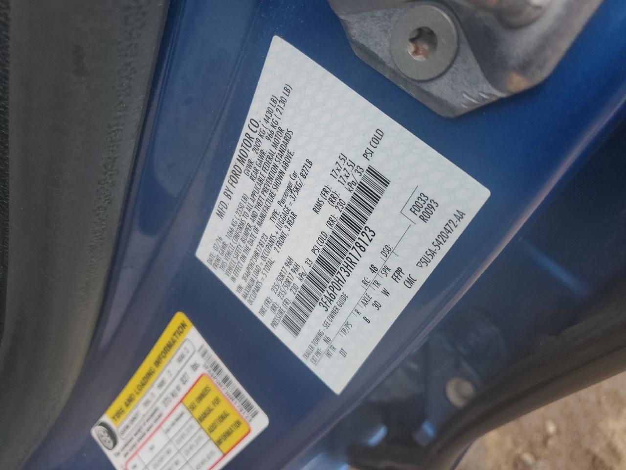 2017 FORD FUSION