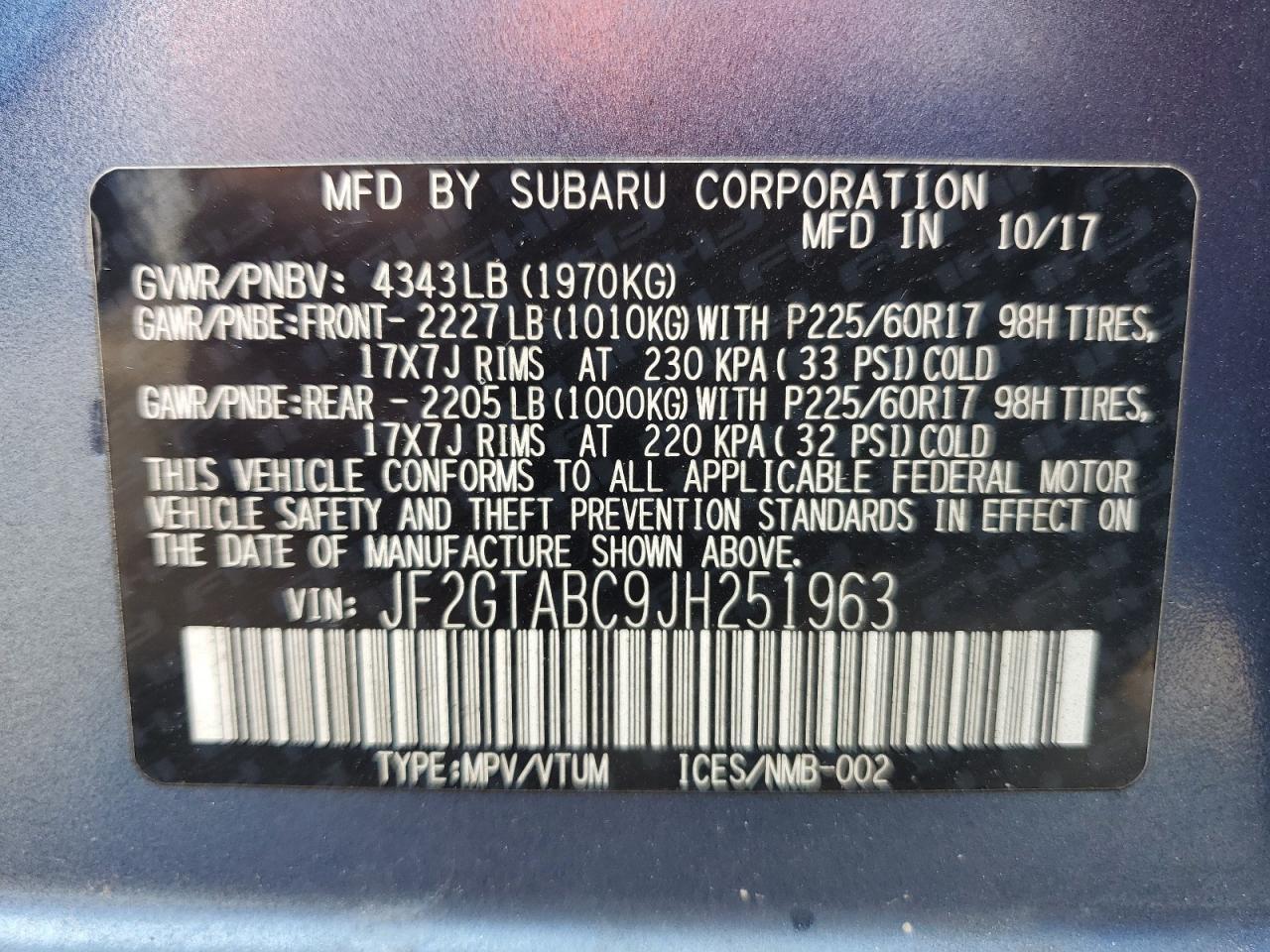 2018 SUBARU Crosstrek