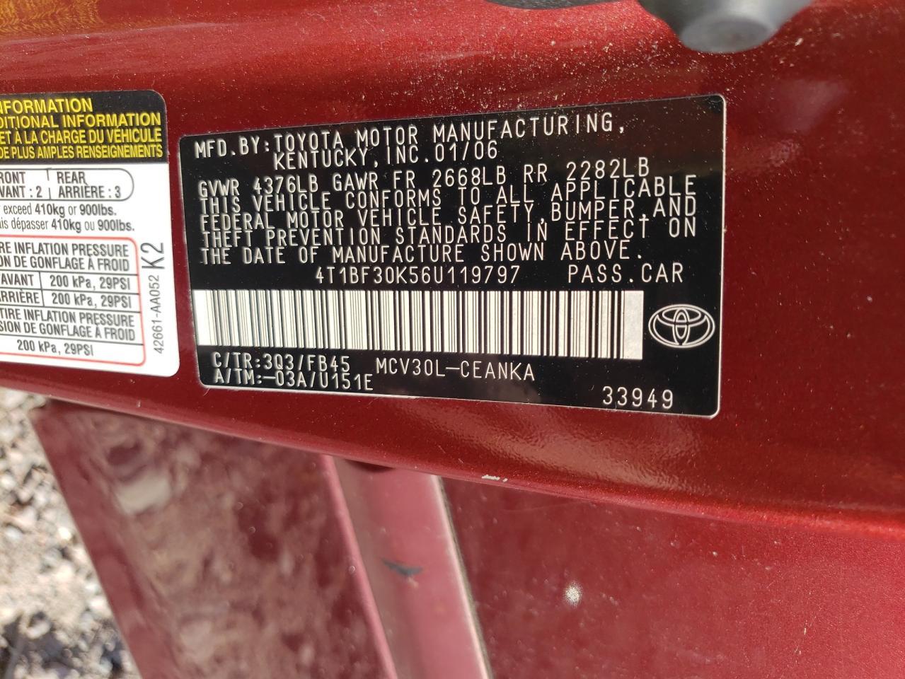 2006 TOYOTA CAMRY