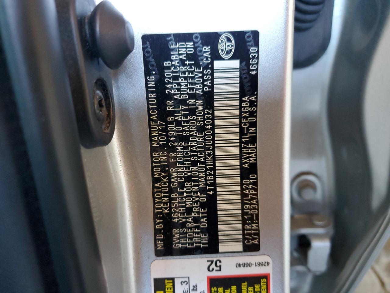 2018 TOYOTA CAMRY