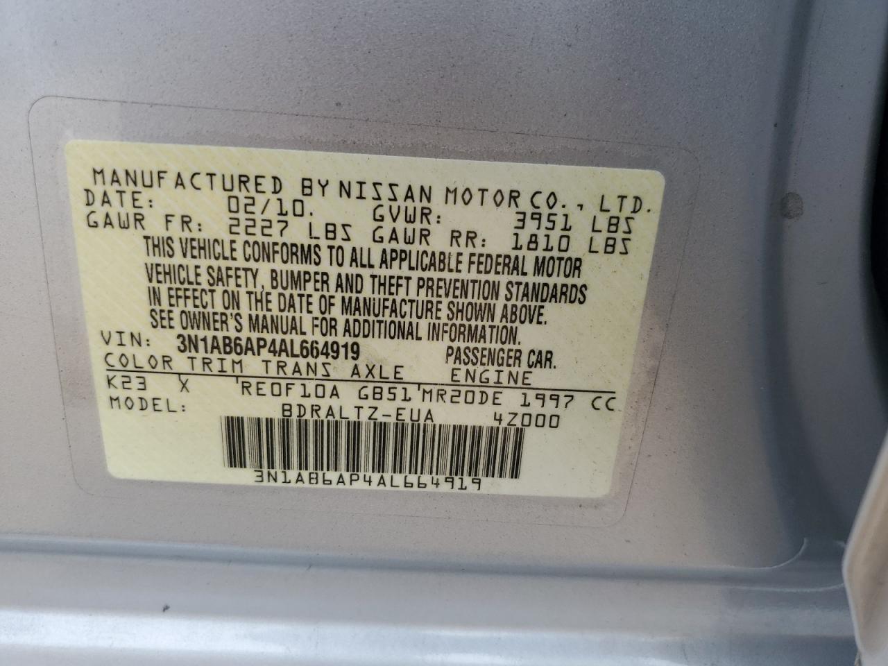 2010 NISSAN SENTRA
