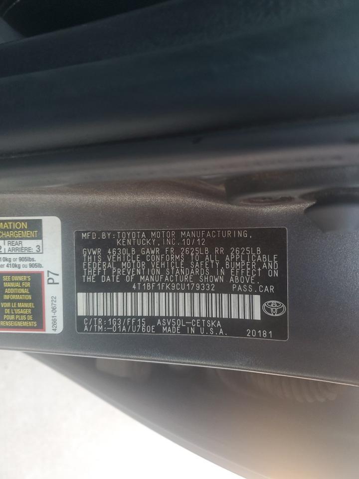 2012 TOYOTA CAMRY