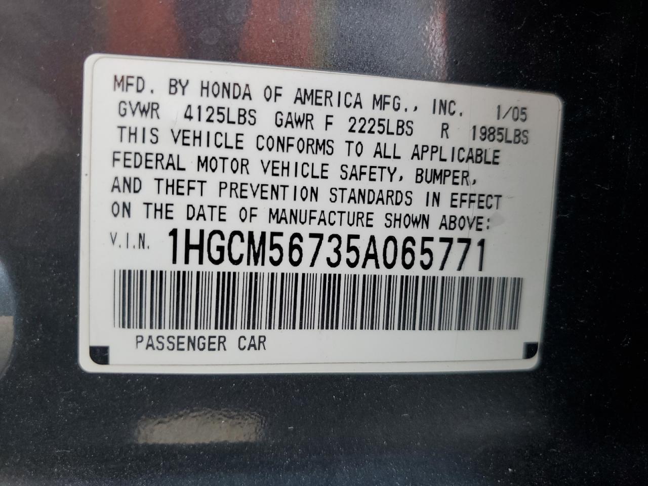2005 HONDA ACCORD