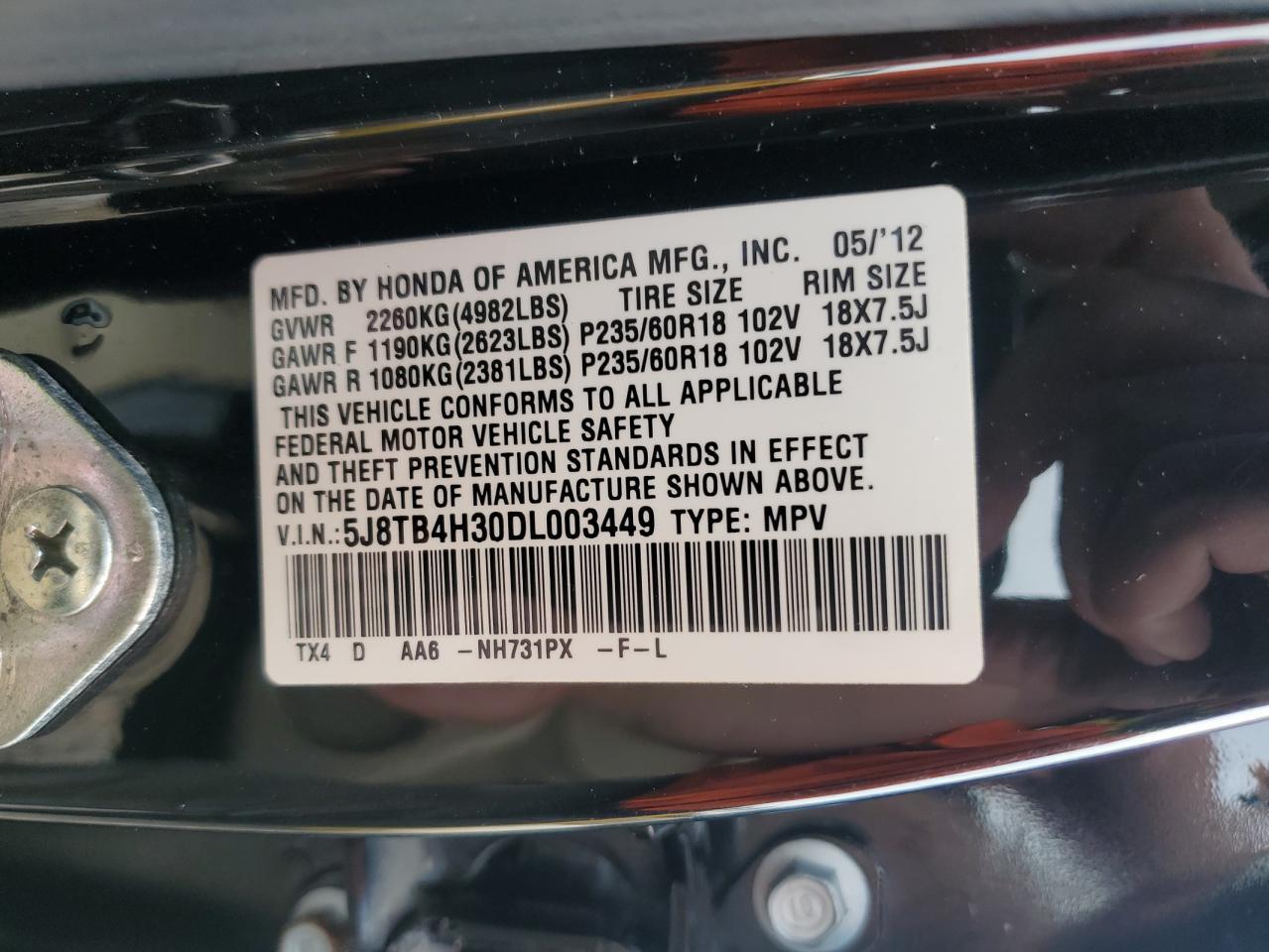 2013 ACURA RDX