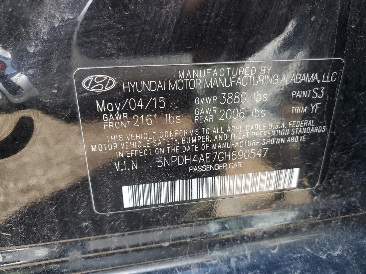 2016 HYUNDAI ELANTRA
