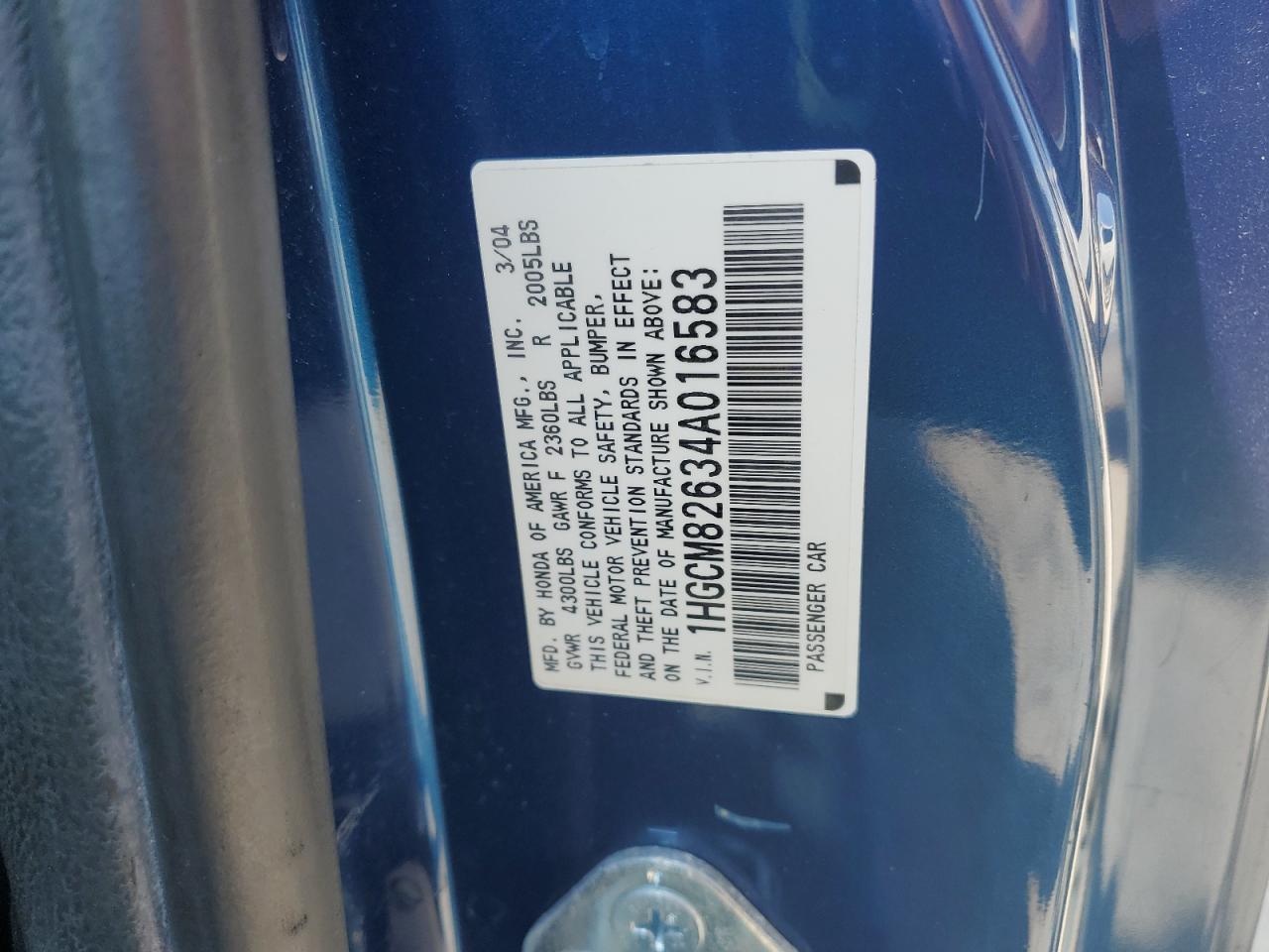 2004 HONDA ACCORD