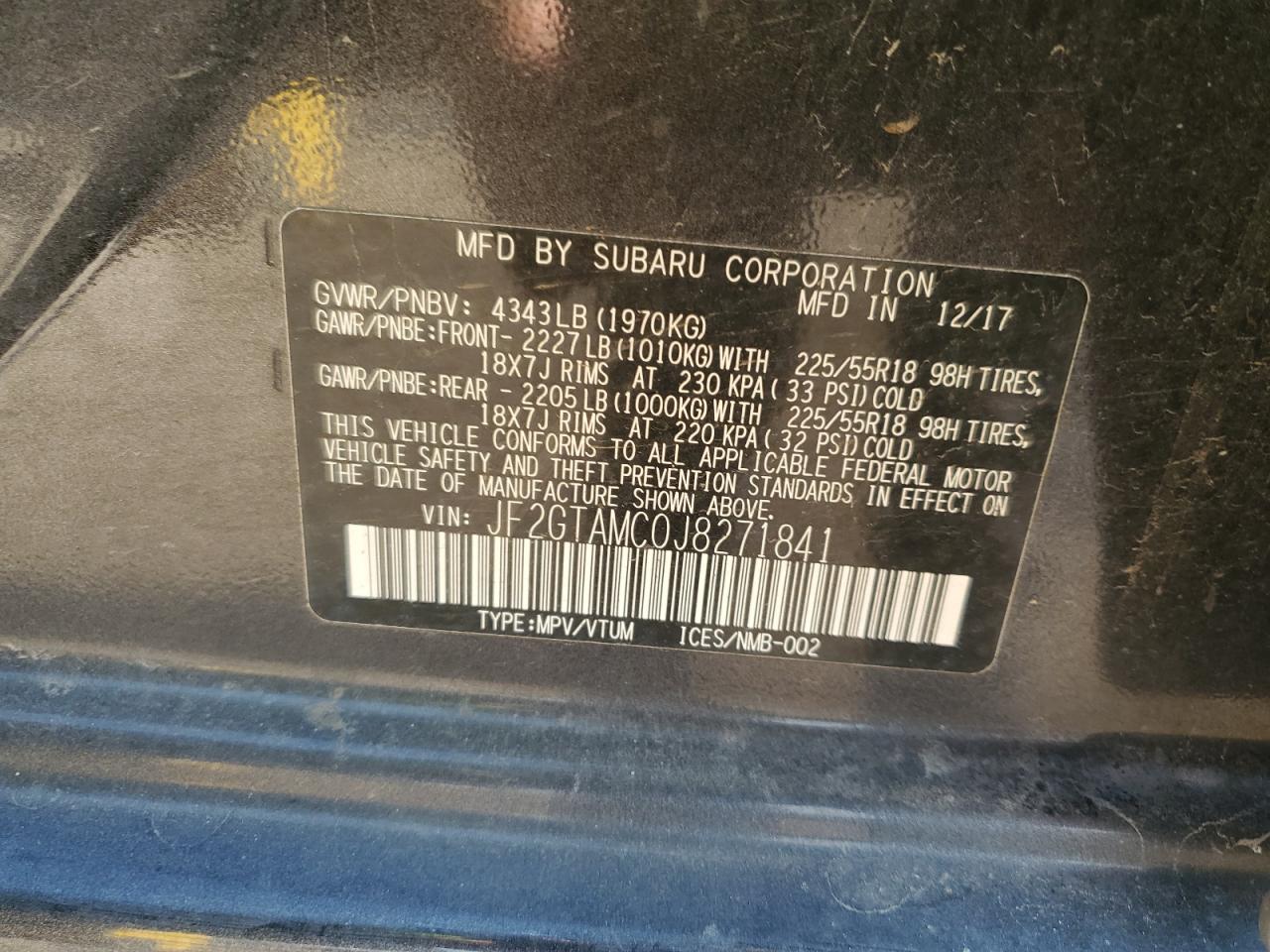 2018 SUBARU Crosstrek