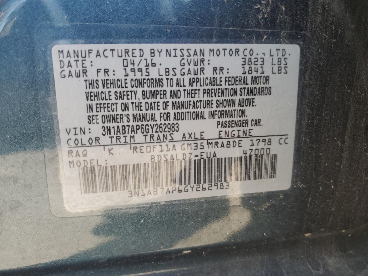 2016 NISSAN SENTRA