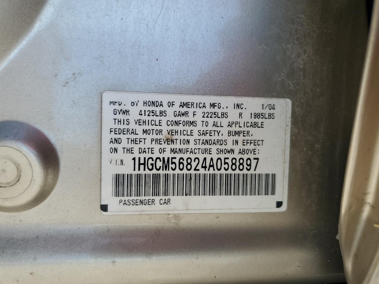 2004 HONDA ACCORD