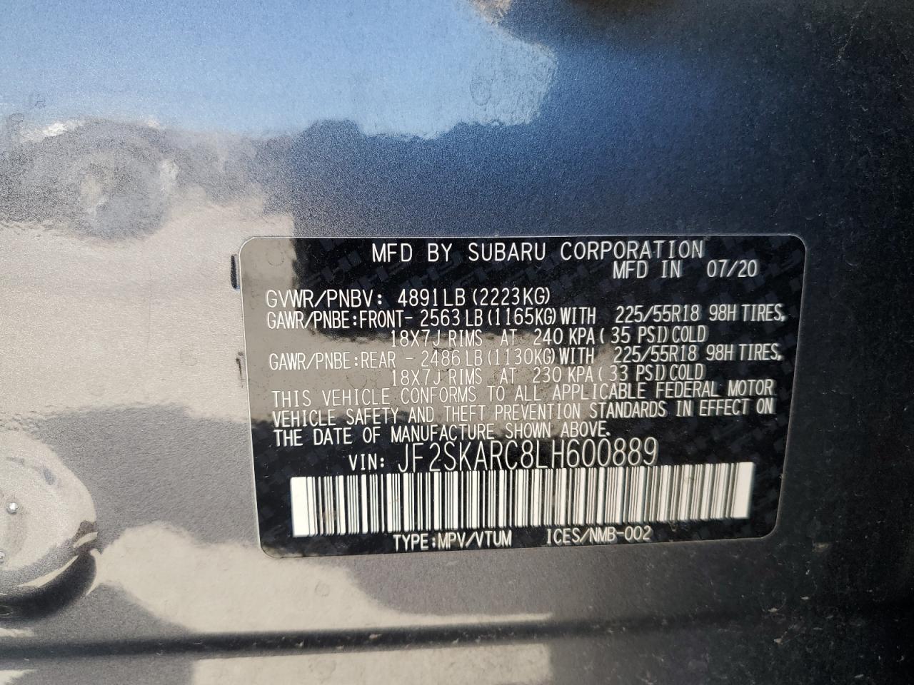 2020 SUBARU FORESTER