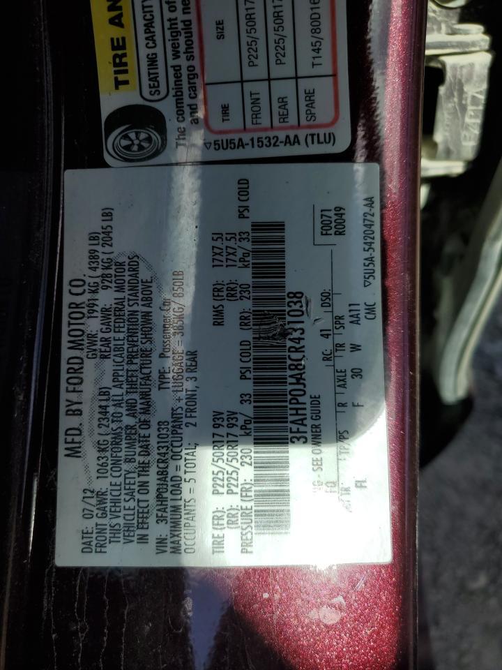 2012 FORD FUSION