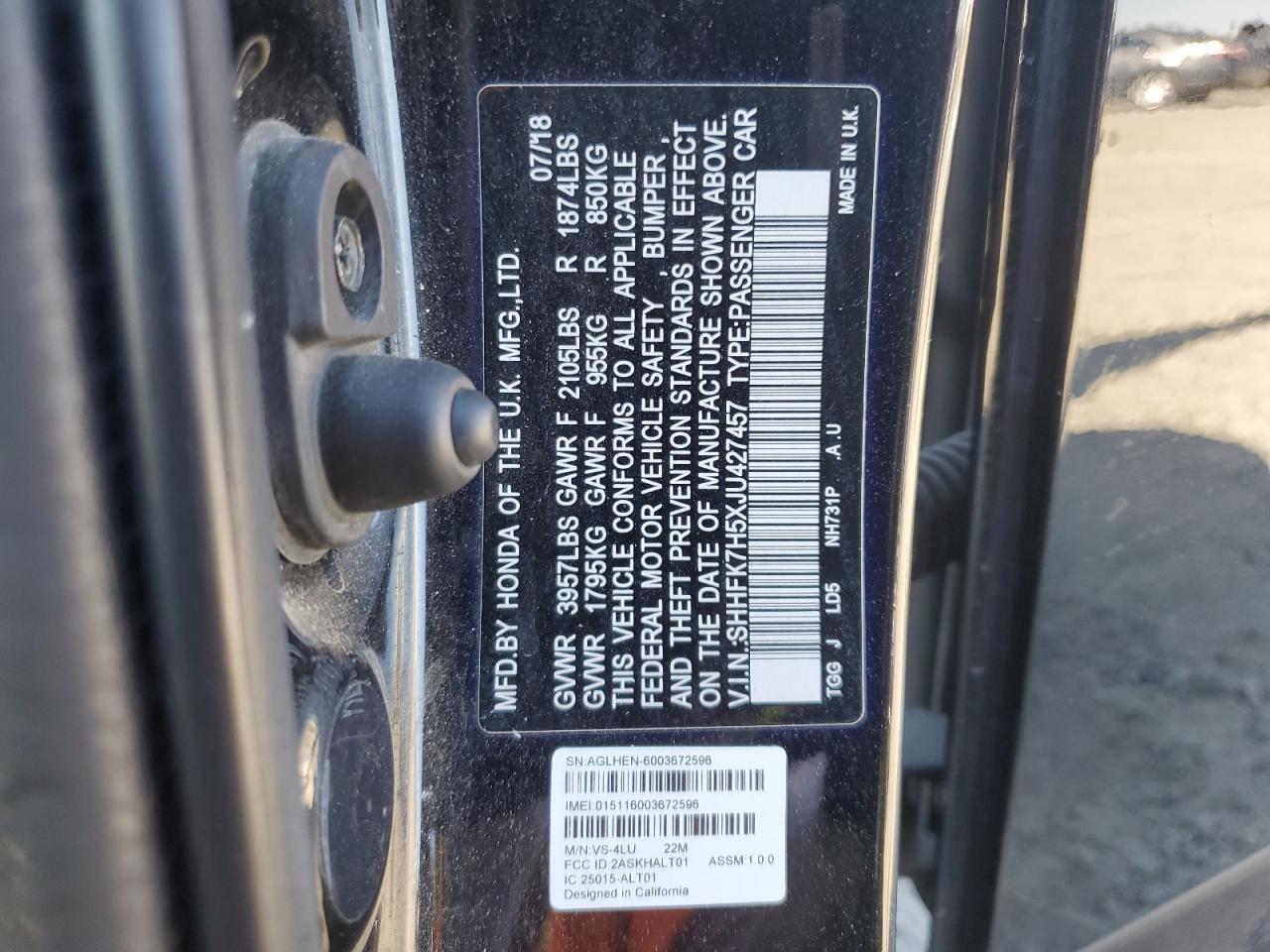 2018 HONDA CIVIC