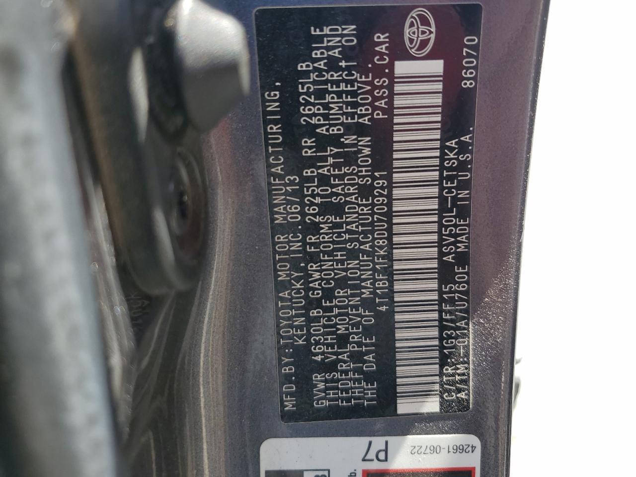 2013 TOYOTA CAMRY