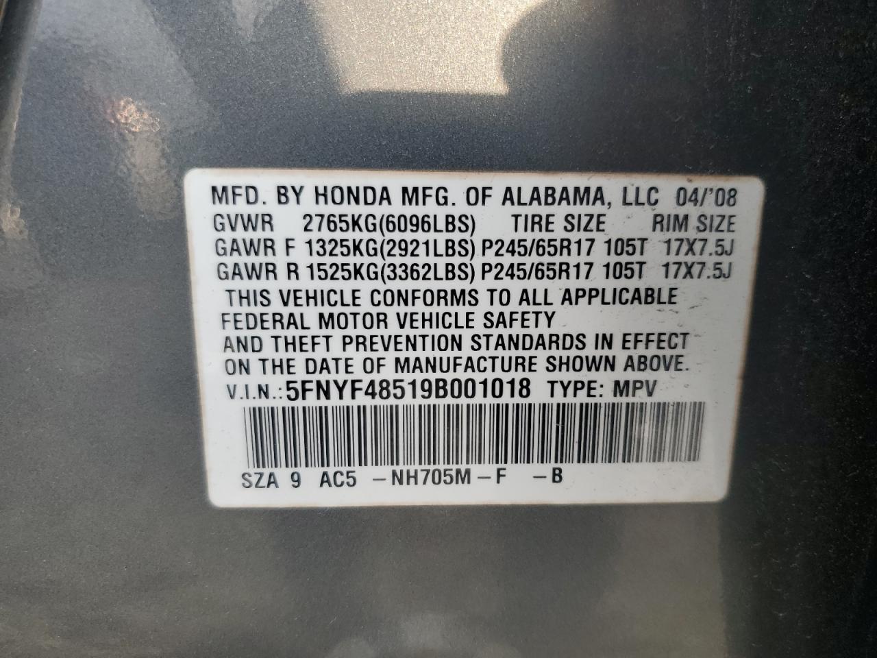 2009 HONDA PILOT