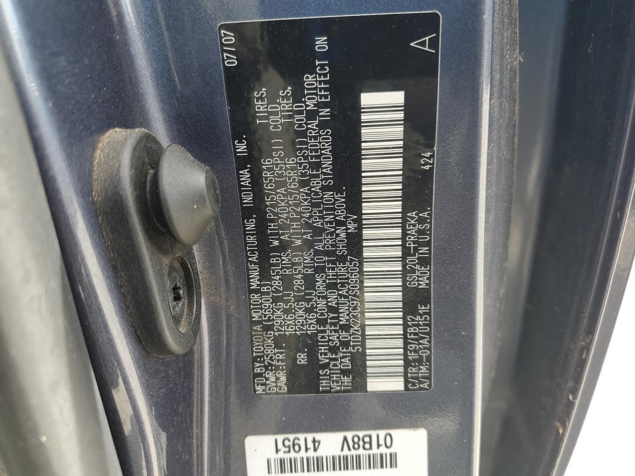 2007 TOYOTA SIENNA