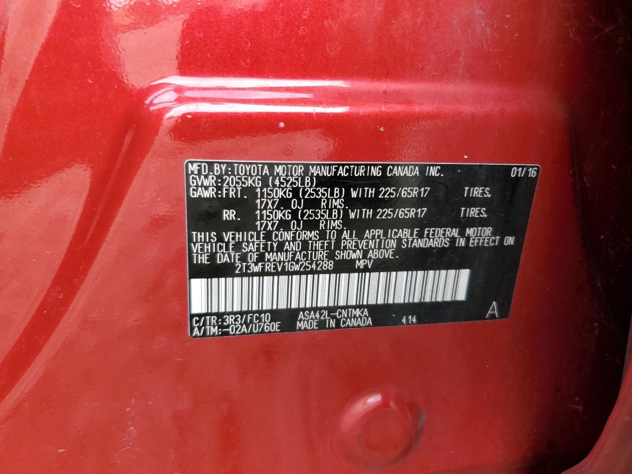 2016 TOYOTA RAV4