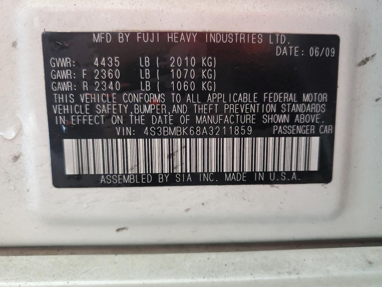 2010 SUBARU Legacy