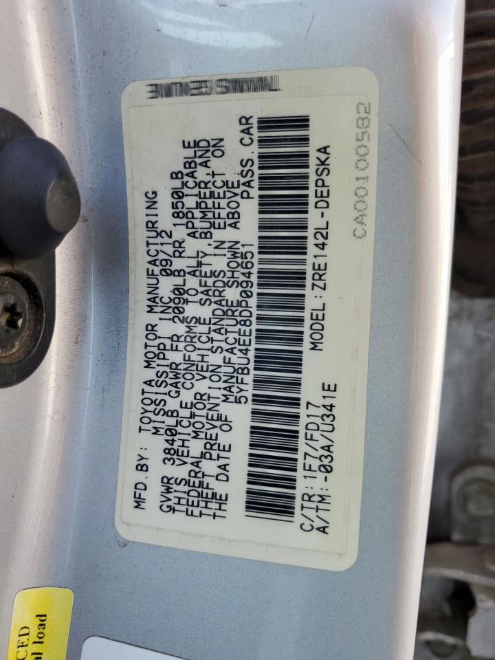 2013 TOYOTA COROLLA