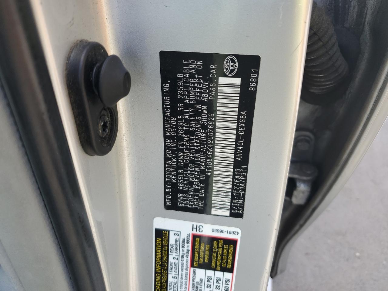 2009 TOYOTA CAMRY