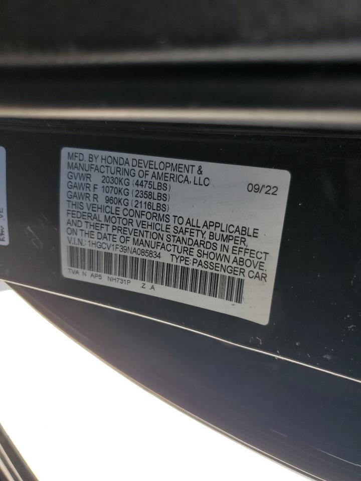 2022 HONDA ACCORD