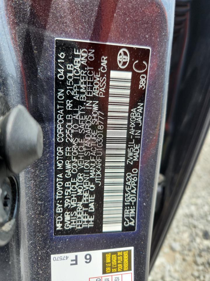 2016 TOYOTA PRIUS