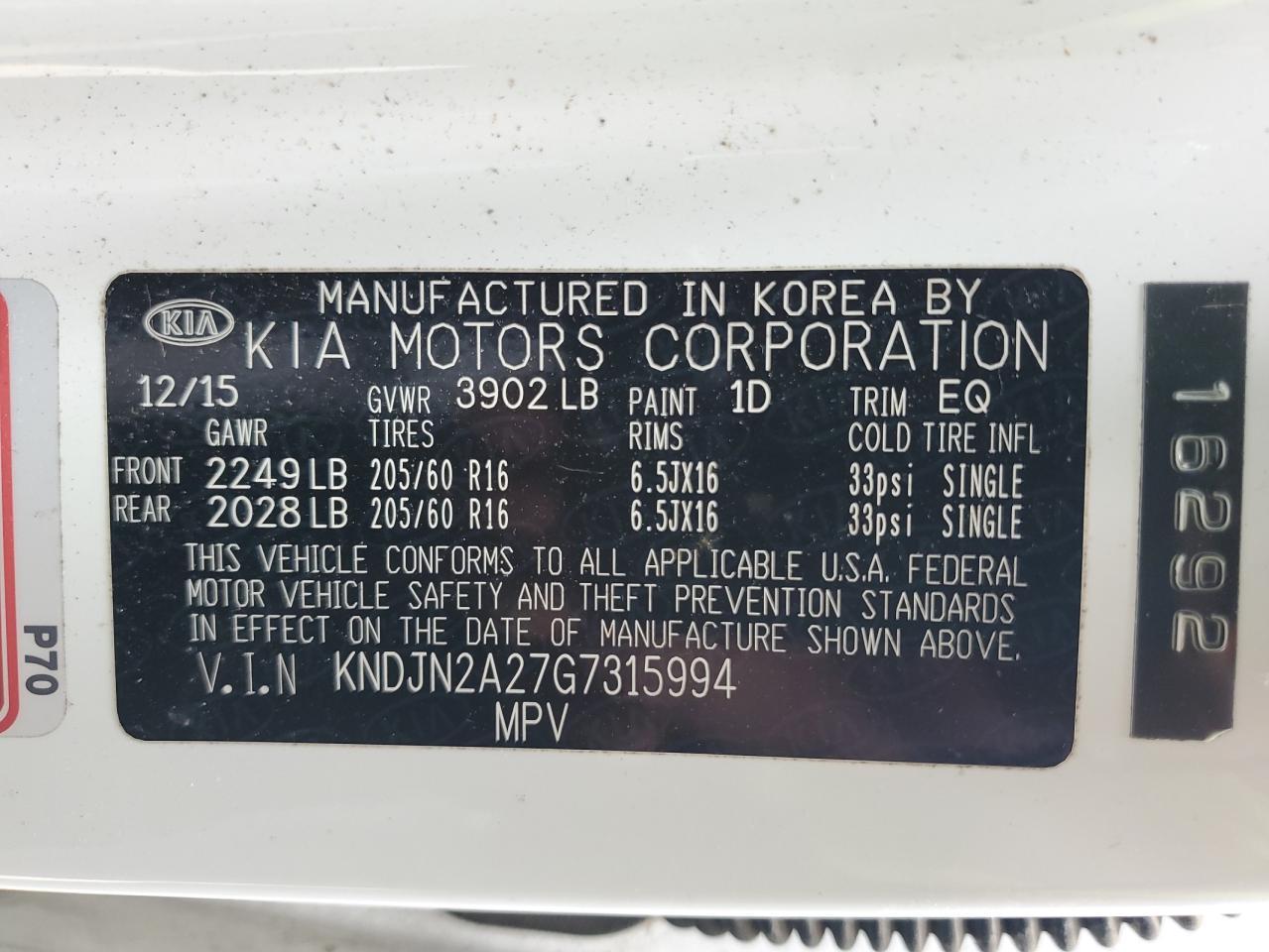 2016 KIA SOUL