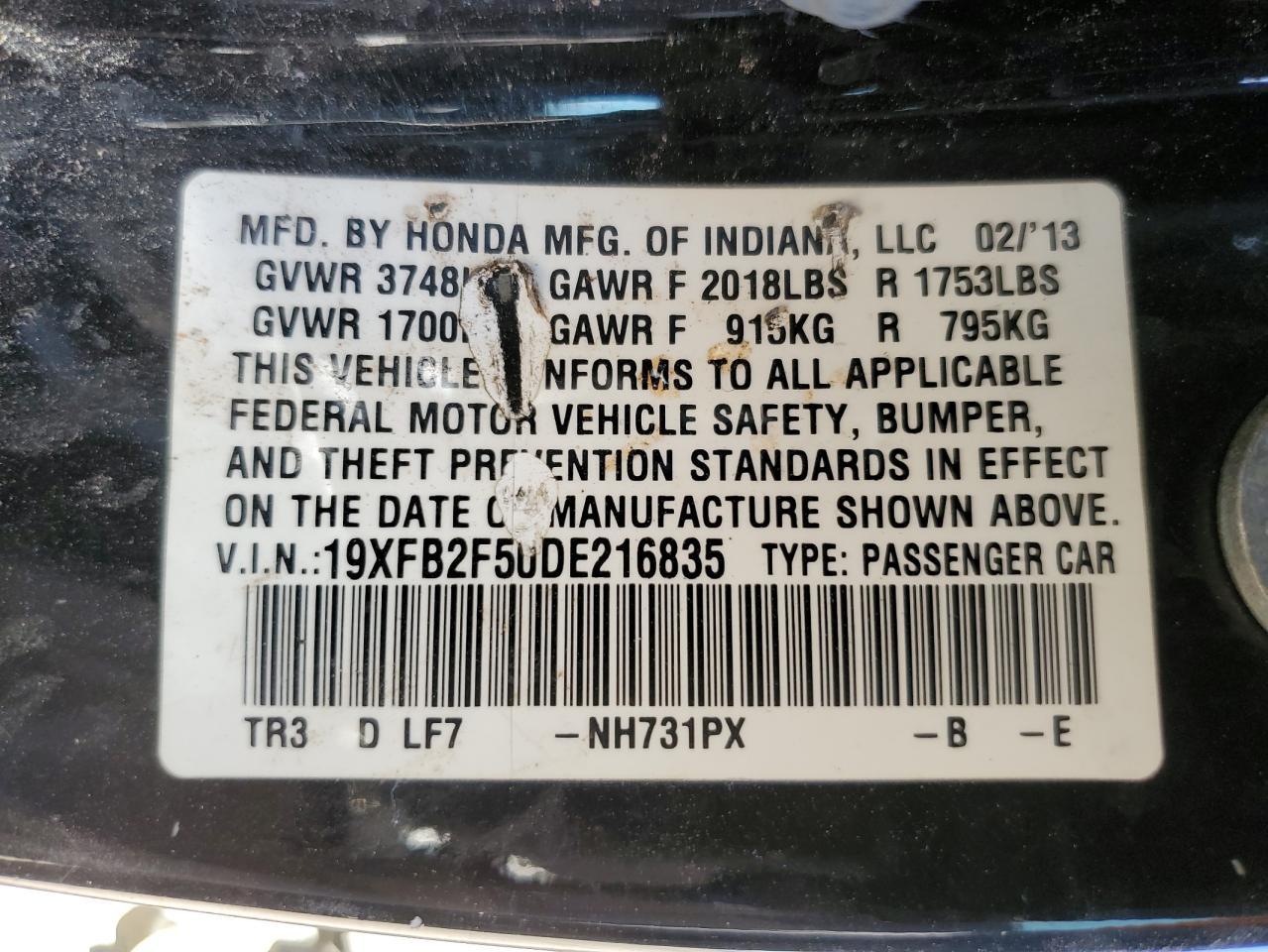 2013 HONDA CIVIC