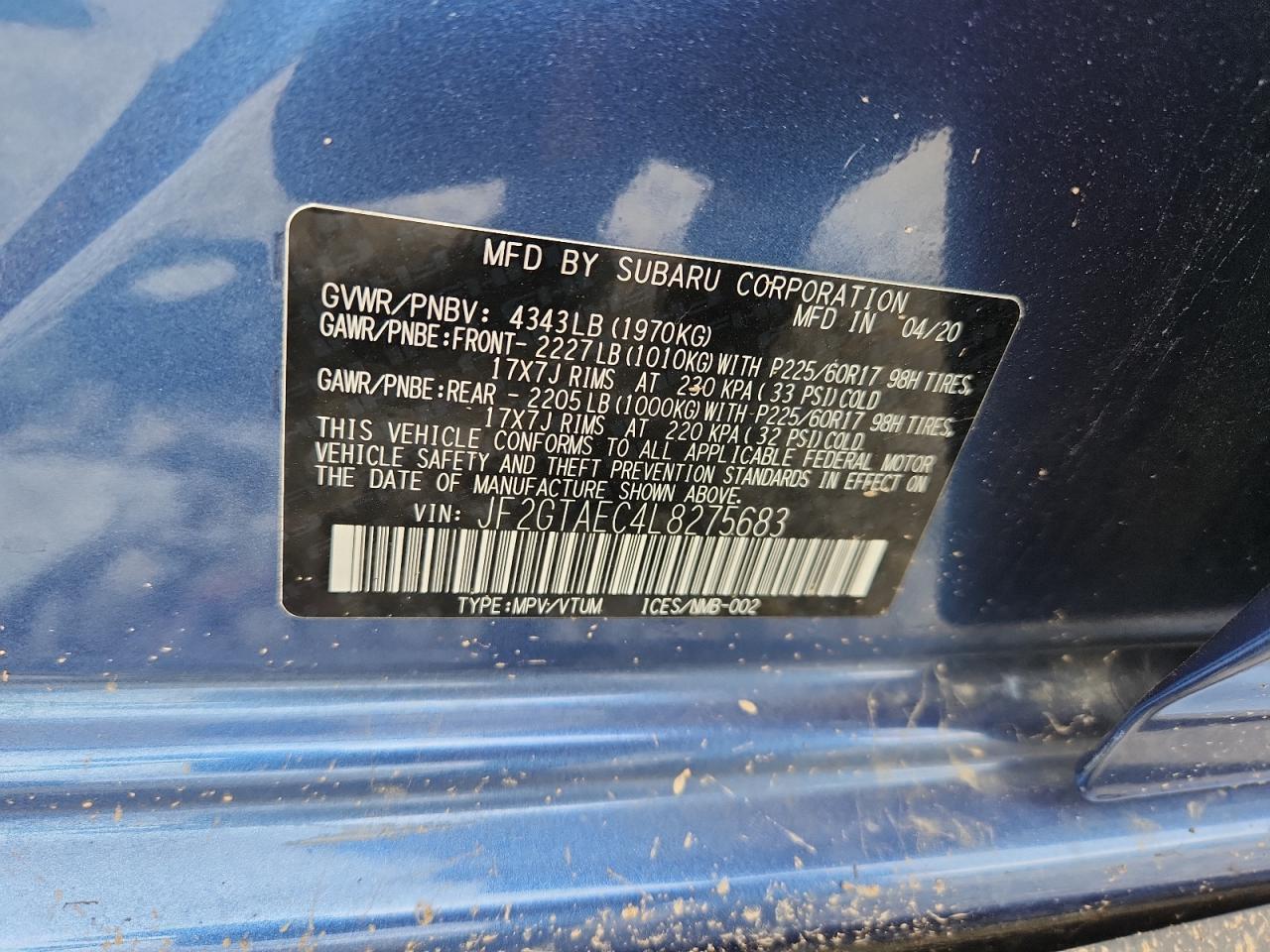 2020 SUBARU Crosstrek