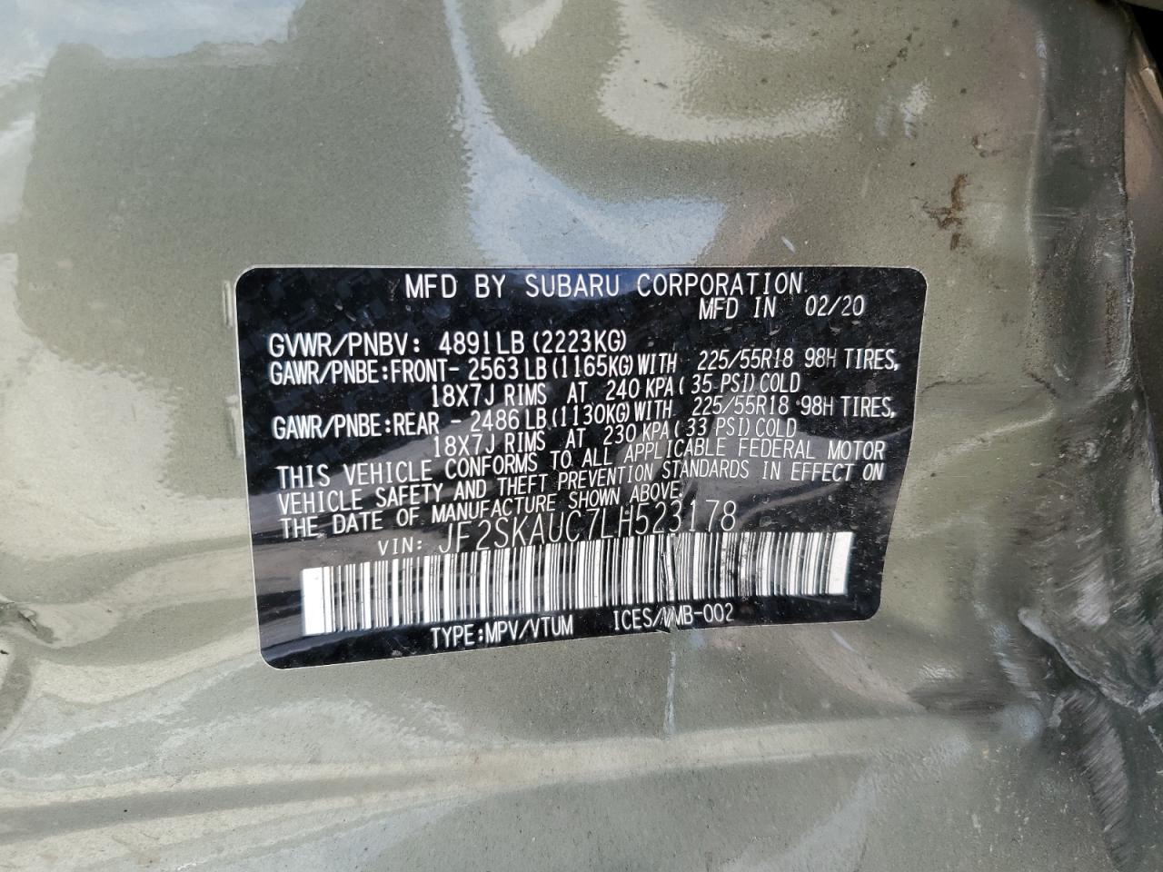 2020 SUBARU FORESTER