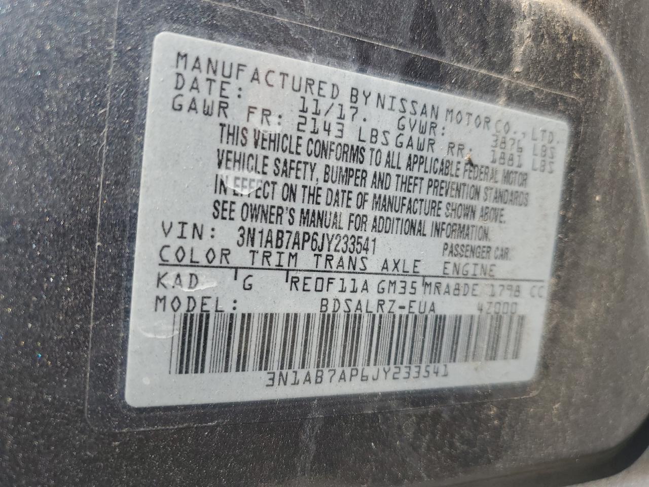 2018 NISSAN SENTRA