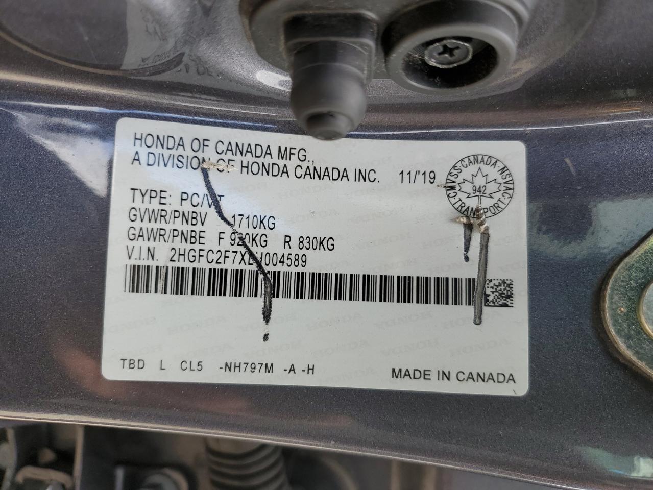 2020 HONDA CIVIC