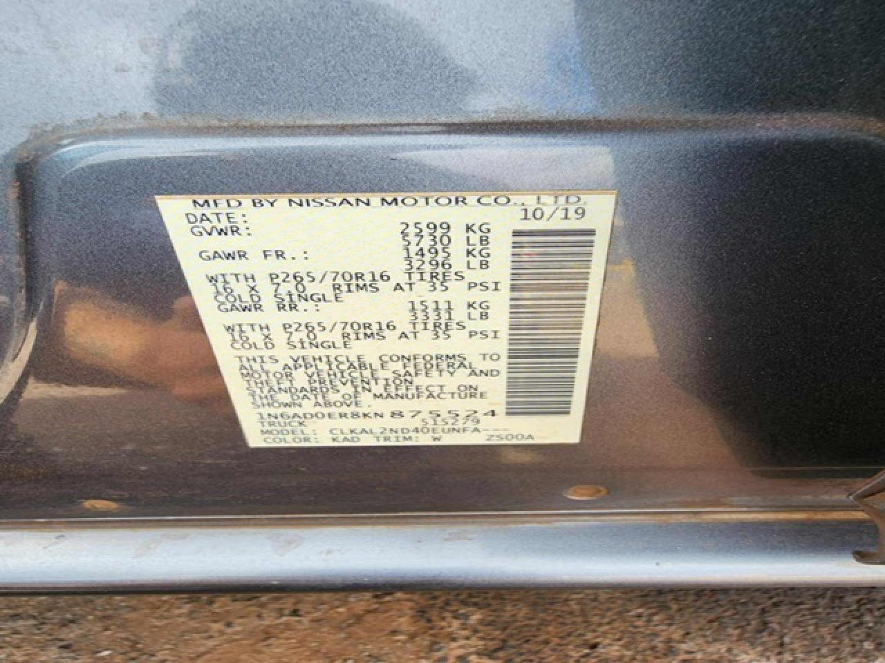 2019 NISSAN Frontier