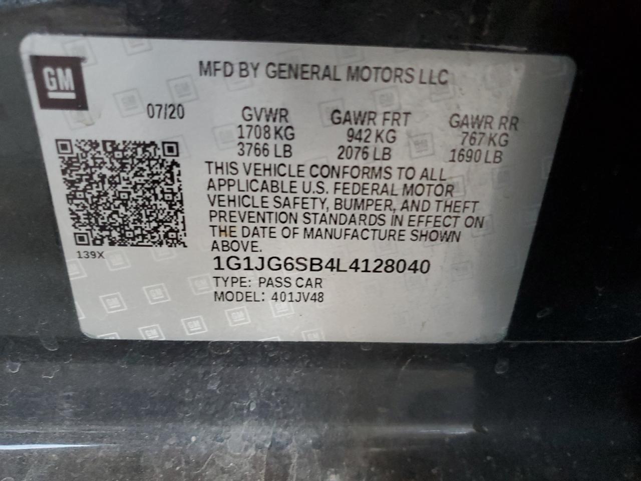 2020 CHEVROLET SONIC