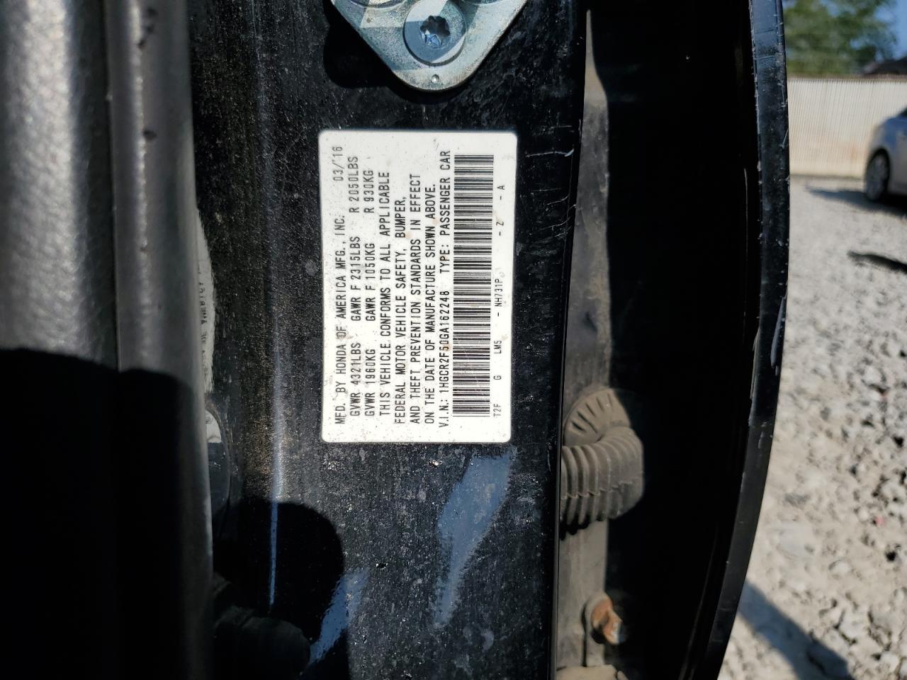 2016 HONDA ACCORD