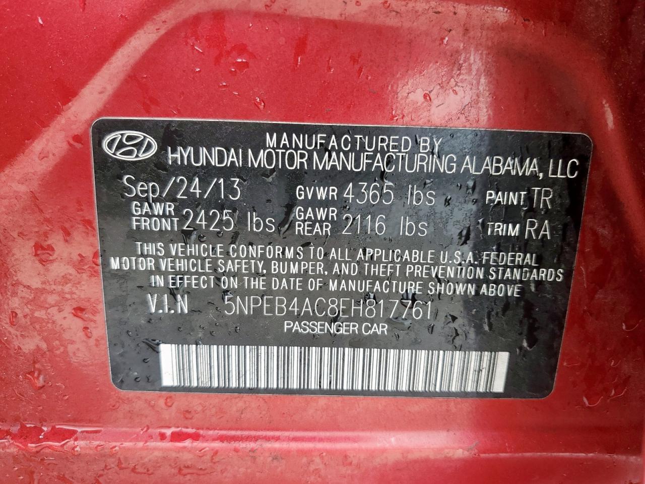 2014 HYUNDAI SONATA
