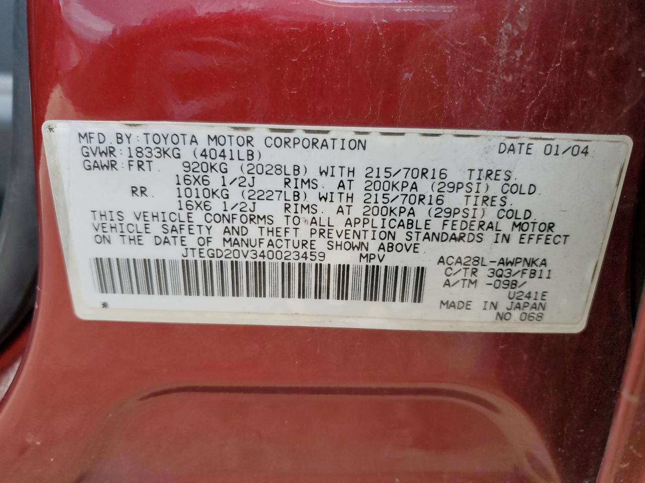2004 TOYOTA RAV4
