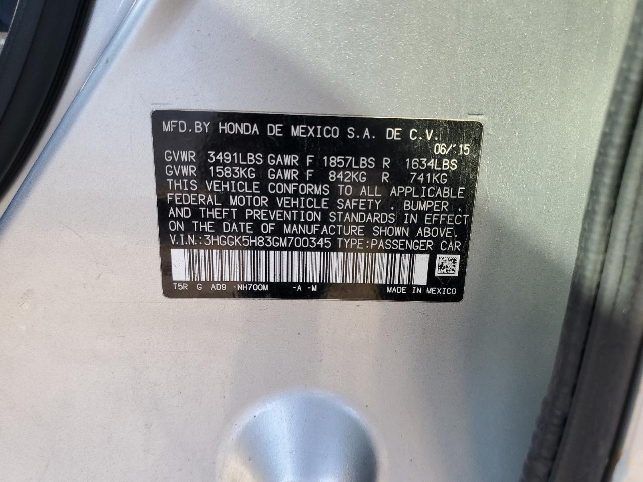 2016 HONDA FIT