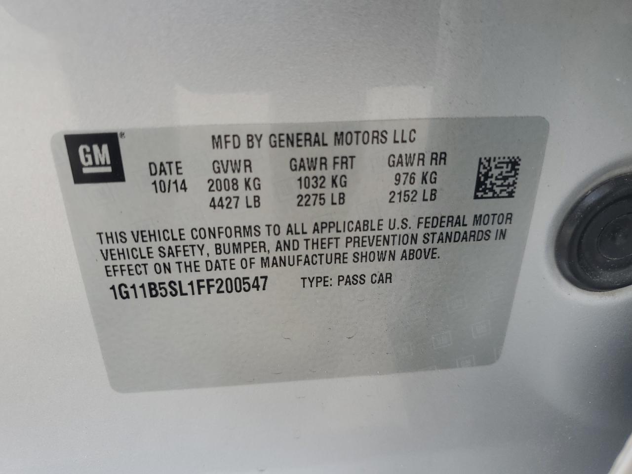 2015 CHEVROLET MALIBU