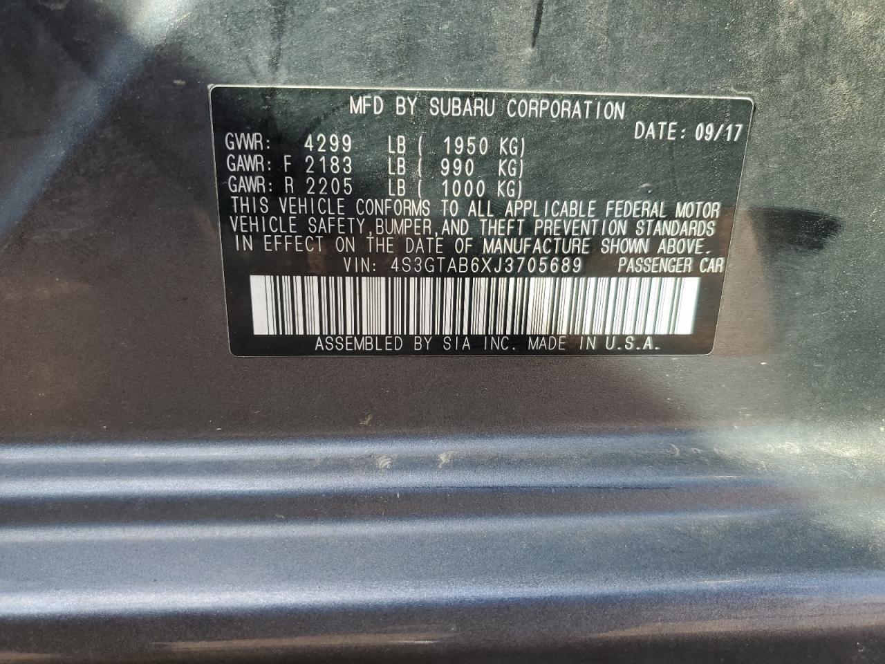 2018 SUBARU IMPREZA